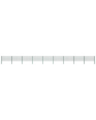 Panneau de clôture avec poteaux Fer 15,3 x 0,8 m Vert | Mobilier & Déco