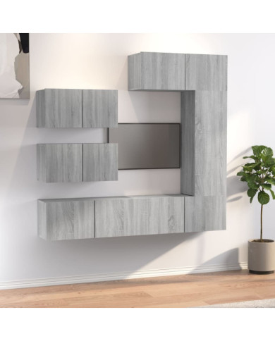 Ensemble de meubles TV 6 pcs Sonoma gris Bois d'ingénierie | Mobilier & Déco
