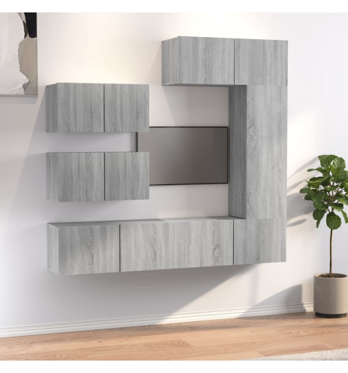 Ensemble de meubles TV 6 pcs Sonoma gris Bois d'ingénierie | Mobilier & Déco
