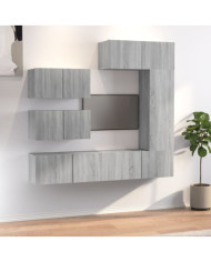 Ensemble de meubles TV 6 pcs Sonoma gris Bois d'ingénierie | Mobilier & Déco