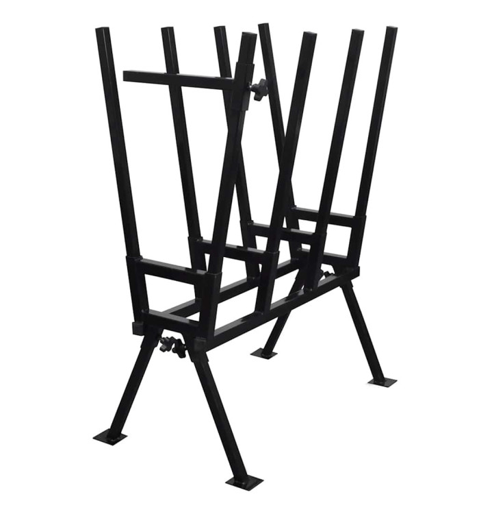 Tréteau enduit de poudre noir pour travail en bois | Mobilier & Déco