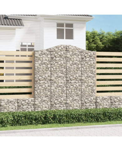 Paniers à gabions arqués 13 pcs 200x30x220/240 cm fer galvanisé | Mobilier & Déco