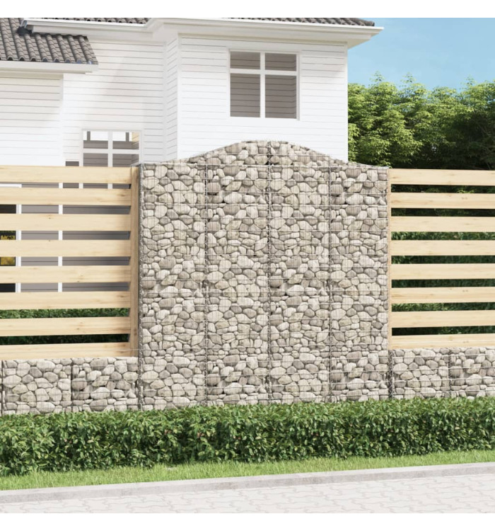 Paniers à gabions arqués 13 pcs 200x30x220/240 cm fer galvanisé | Mobilier & Déco