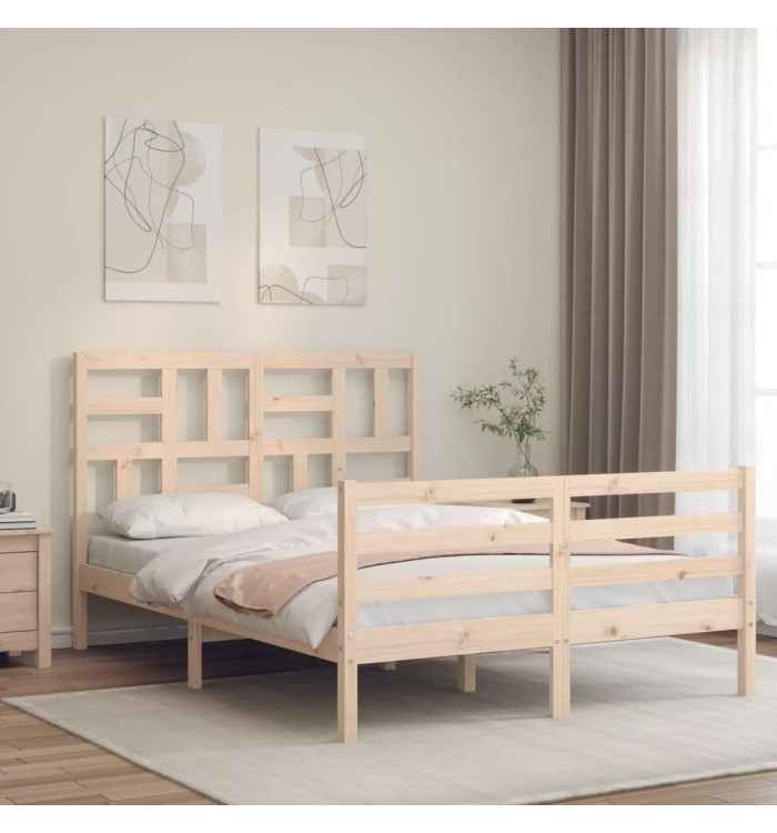 Cadre de lit sans matelas 140x190 cm bois massif | Mobilier & Déco