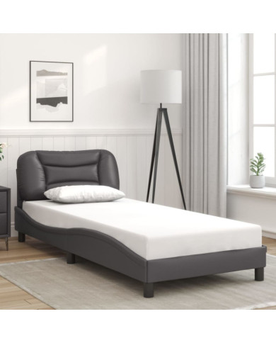 Cadre de lit sans matelas gris 80x200 cm similicuir | Mobilier & Déco