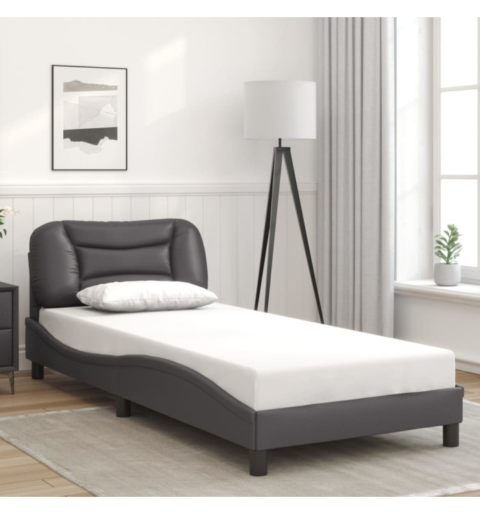 Cadre de lit sans matelas gris 80x200 cm similicuir | Mobilier & Déco