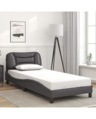 Cadre de lit sans matelas gris 80x200 cm similicuir | Mobilier & Déco