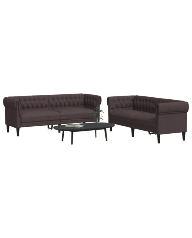 Ensemble de canapés 2 pcs marron foncé tissu | Mobilier & Déco