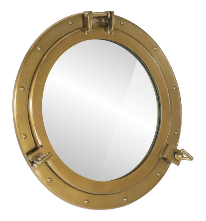 Miroir en forme de porthole mural Ø50 cm aluminium et verre | Mobilier & Déco