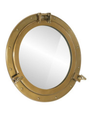 Miroir en forme de porthole mural Ø50 cm aluminium et verre | Mobilier & Déco