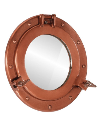Miroir en forme de hublot mural Ø30 cm aluminium et verre | Mobilier & Déco