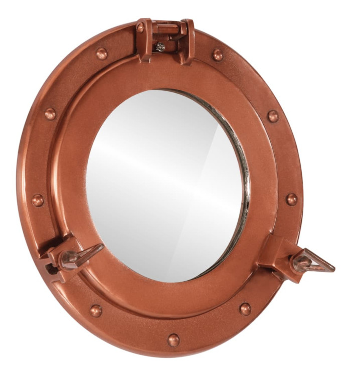 Miroir en forme de hublot mural Ø30 cm aluminium et verre | Mobilier & Déco