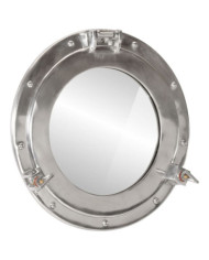 Miroir en forme de hublot mural Ø38 cm aluminium et verre | Mobilier & Déco
