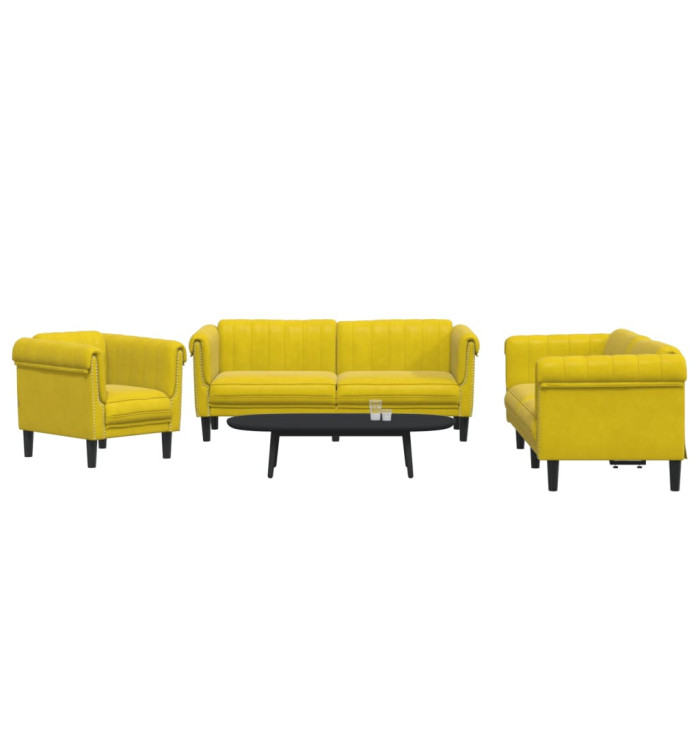 Ensemble de canapés 3 pcs jaune velours | Mobilier & Déco