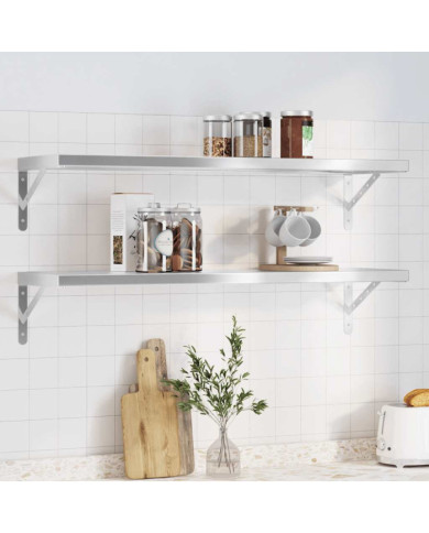 Étagères murales 2 pcs 100x30 cm argenté acier inoxydable | Mobilier & Déco