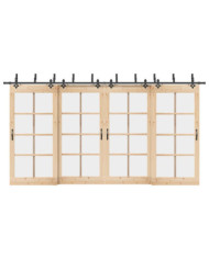 Kit de quincaillerie de porte coulissante 427 cm acier noir | Mobilier & Déco