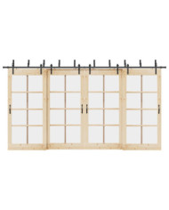Kit de quincaillerie de porte coulissante 427 cm acier noir | Mobilier & Déco
