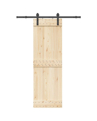Kit de quincaillerie de porte coulissante 152 cm acier noir | Mobilier & Déco
