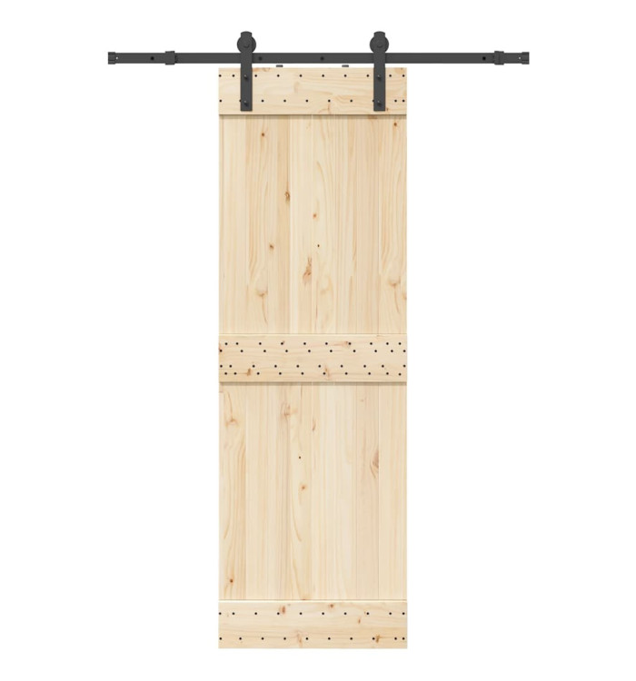 Kit de quincaillerie de porte coulissante 152 cm acier noir | Mobilier & Déco