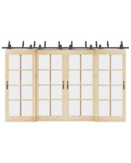Kit de quincaillerie de porte coulissante 366 cm acier noir | Mobilier & Déco