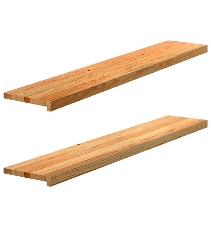 Appuis de fenêtre 2 pcs marron clair bois de chêne massif | Mobilier & Déco