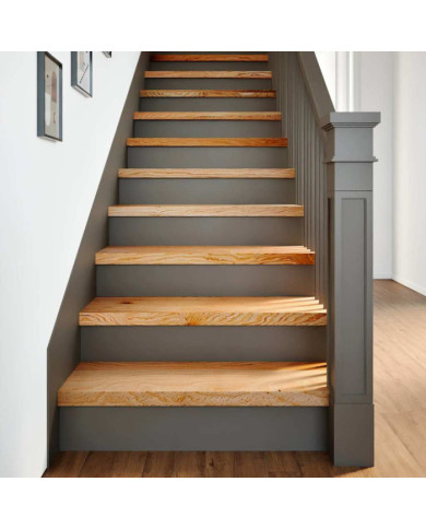Marches d'escalier 8 pcs marron clair 80x25x2 cm chêne massif | Mobilier & Déco