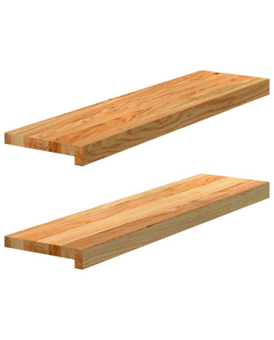Appuis de fenêtre 2 pcs marron clair bois de chêne massif | Mobilier & Déco