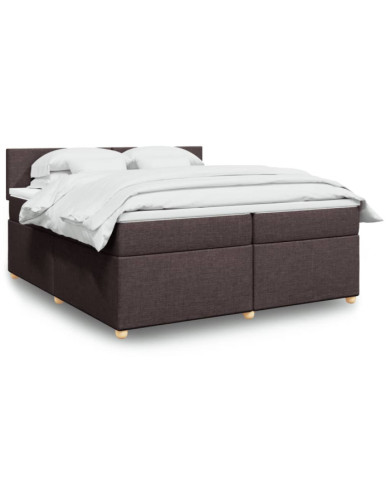 Sommier à lattes de lit avec matelas Marron foncé 200x200 cm | Mobilier & Déco