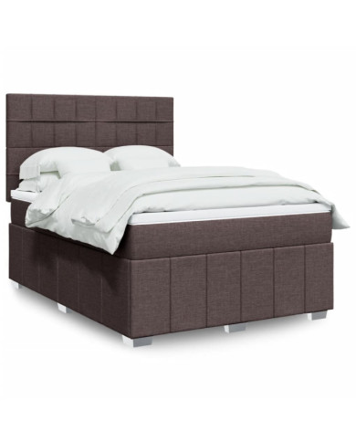 Sommier à lattes de lit avec matelas Marron foncé 140x200 cm | Mobilier & Déco