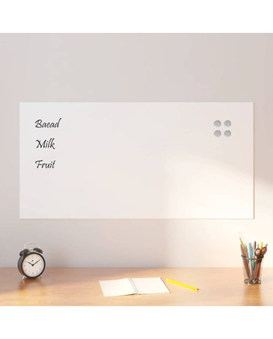Tableau noir magnétique mural Blanc 100x50 cm Verre trempé | Mobilier & Déco