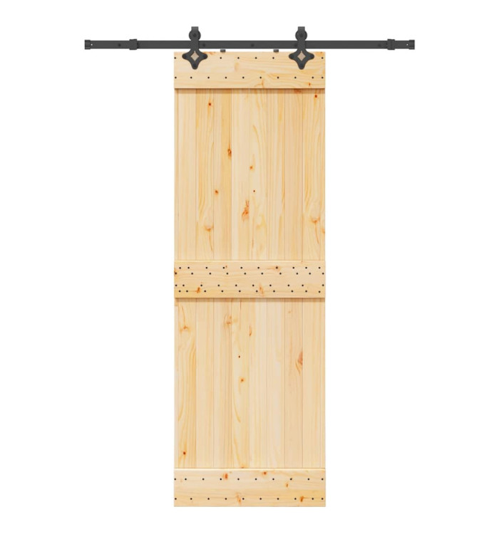 Porte coulissante et kit de quincaillerie 70x210 cm pin massif | Mobilier & Déco