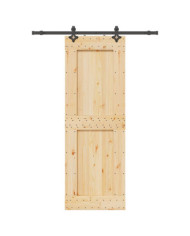 Porte coulissante et kit de quincaillerie 80x210 cm pin massif | Mobilier & Déco