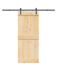 Porte coulissante et kit de quincaillerie 85x210 cm pin massif | Mobilier & Déco