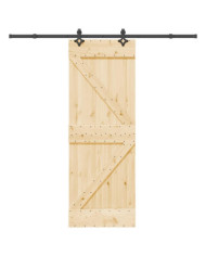 Porte coulissante et kit de quincaillerie 70x210 cm pin massif | Mobilier & Déco