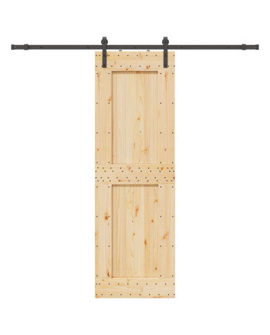 Porte coulissante et kit de quincaillerie 70x210 cm pin massif | Mobilier & Déco