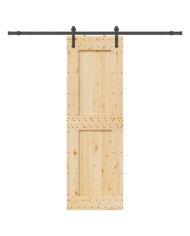 Porte coulissante et kit de quincaillerie 70x210 cm pin massif | Mobilier & Déco