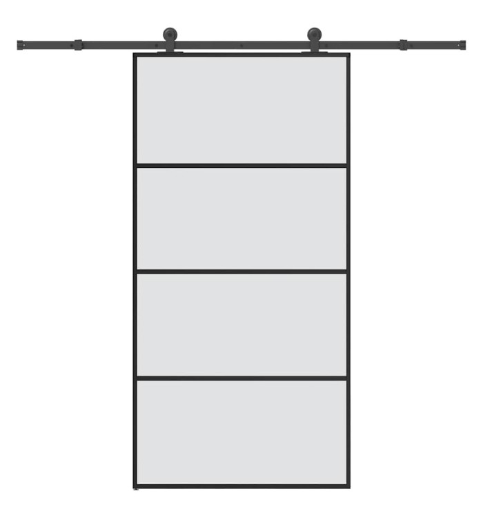 Porte coulissante et kit de quincaillerie 102,5x205cm Verre ESG | Mobilier & Déco