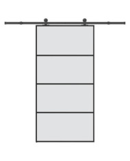 Porte coulissante et kit de quincaillerie 102,5x205cm Verre ESG | Mobilier & Déco