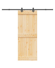 Porte coulissante et kit de quincaillerie 80x210 cm pin massif | Mobilier & Déco