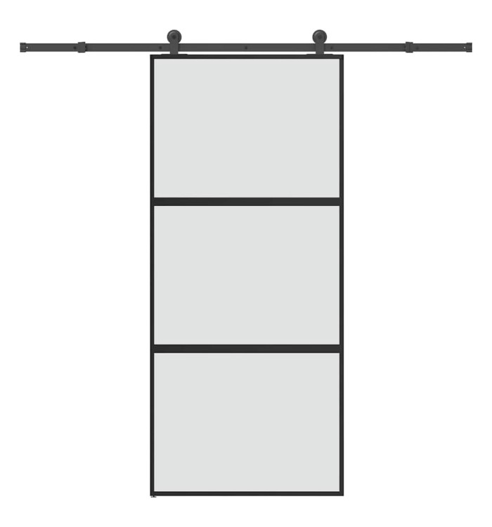 Porte coulissante kit de quincaillerie trempé verre aluminium | Mobilier & Déco
