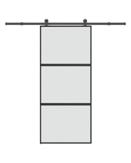 Porte coulissante kit de quincaillerie trempé verre aluminium | Mobilier & Déco