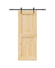 Porte coulissante et kit de quincaillerie 85x210 cm pin massif | Mobilier & Déco