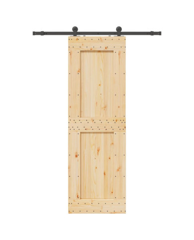 Porte coulissante et kit de quincaillerie 70x210 cm pin massif | Mobilier & Déco