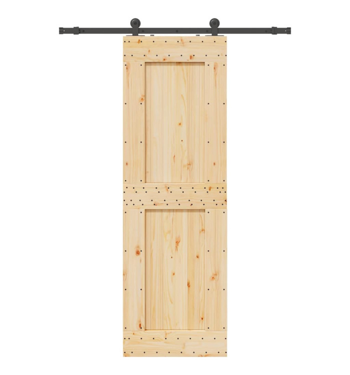 Porte coulissante et kit de quincaillerie 70x210 cm pin massif | Mobilier & Déco