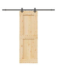 Porte coulissante et kit de quincaillerie 80x210 cm pin massif | Mobilier & Déco