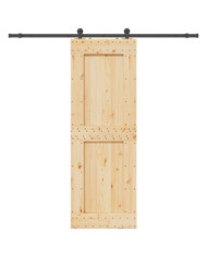 Porte coulissante et kit de quincaillerie 80x210 cm pin massif | Mobilier & Déco