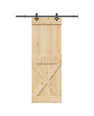 Porte coulissante et kit de quincaillerie 80x210 cm pin massif | Mobilier & Déco