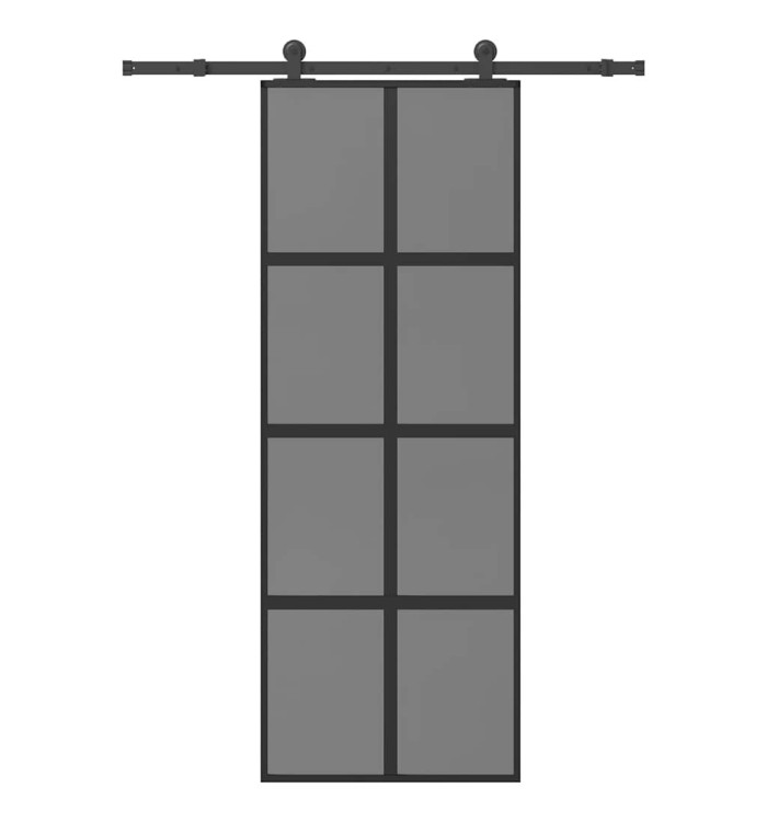 Porte coulissante kit de quincaillerie trempé verre aluminium | Mobilier & Déco