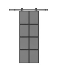 Porte coulissante kit de quincaillerie trempé verre aluminium | Mobilier & Déco