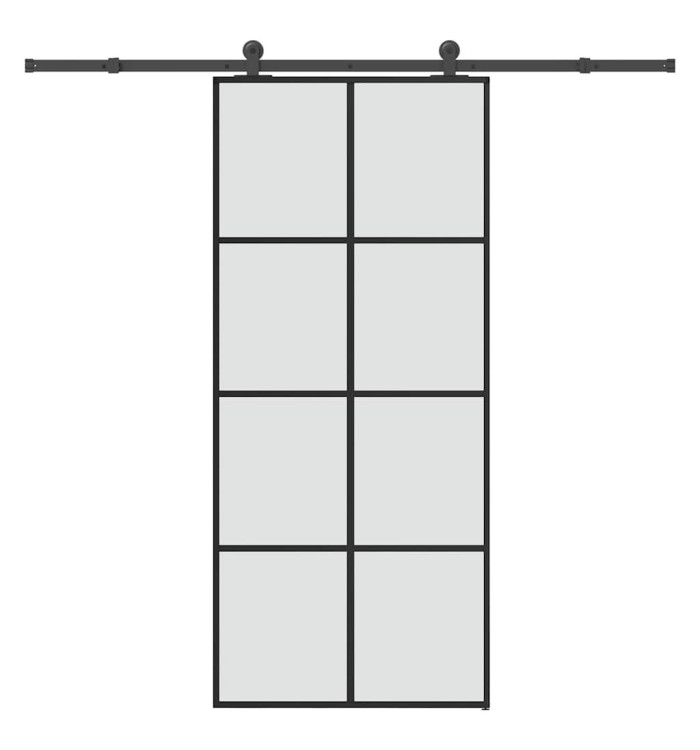 Porte coulissante avec kit de quincaillerie 90x205 cm Verre ESG | Mobilier & Déco